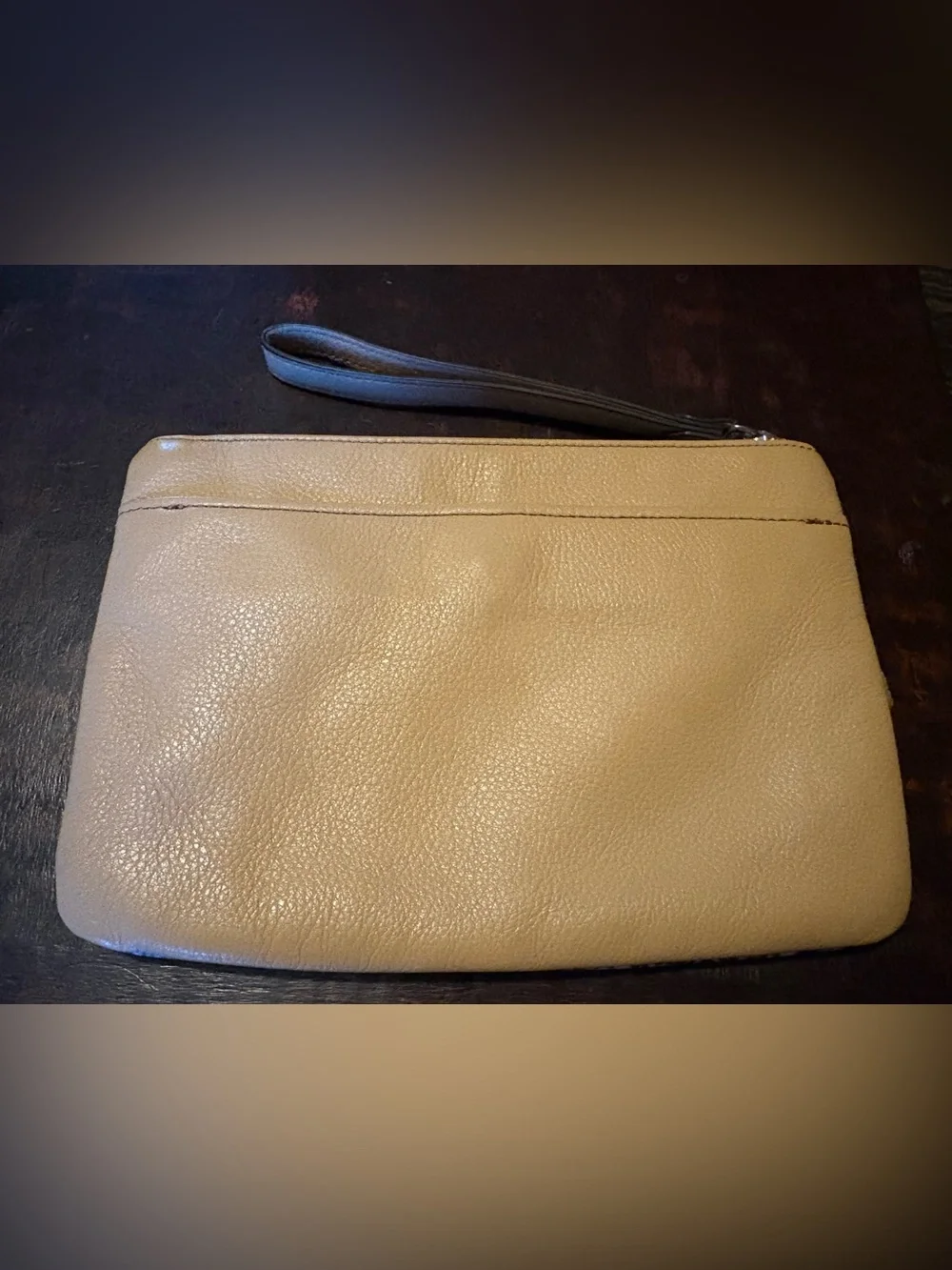 Aimee Kestenberg Tan Fringe Patterned Wristlet Clutch
